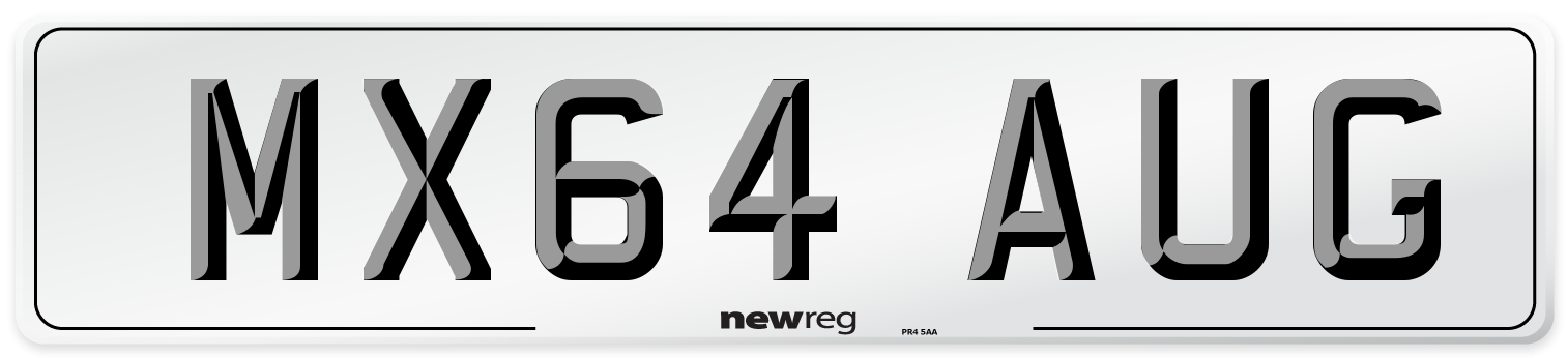 MX64 AUG Number Plate from New Reg